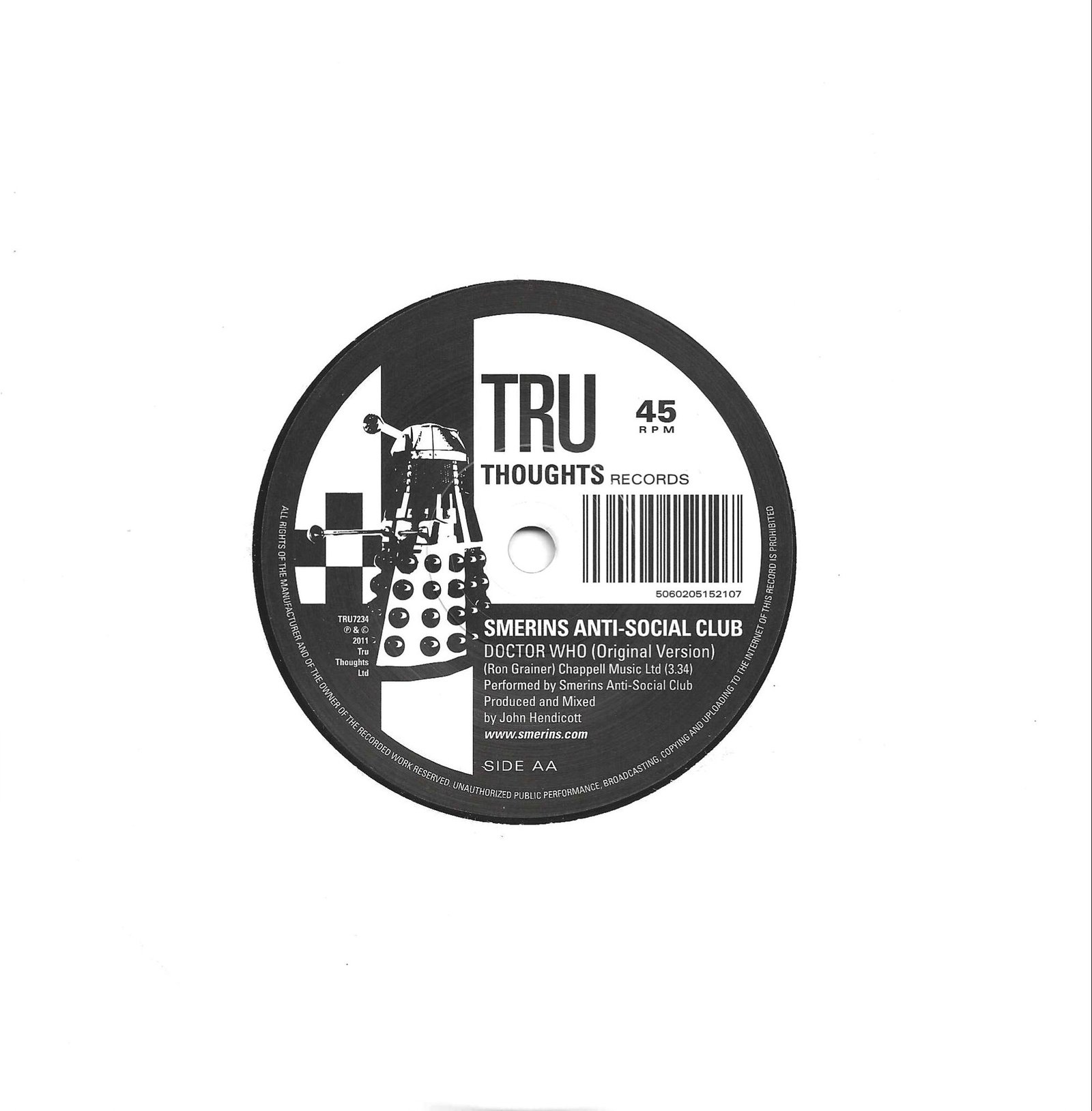 Picture of TRU 7234 Doctor Who \(Version feat Tenor Fly\) by artist Smerins anti-social club from the BBC records and Tapes library